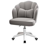 YCVAWEOD Comfy Computer Chairs Floral Petal Vanity Chair 360° Swivel Office for Living Room Home Bedroom Gray LWX