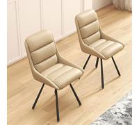 YCVAWEOD Comfy Computer Chairs Modern Upholstered Leather Swivel Office Chair with Back Support for Home Study Room Armless Desk Bedroom Comfortable Dining in Grey Size K LWX