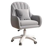 YCVAWEOD Comfy Computer Chairs Modern Velvet Swivel Desk Chair Comfortable Height Adjustable 360° Upholstered Task for Study Living Room Bedroom Pink/Grey Home Office LWX