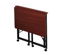 YCVAWEOD Compact Folding Desk with 4 Wheels Drop Leaf Laptop Writing Desk Space Saving Study Workstation for Home Office Teak & Black Frame 80cm L LWX