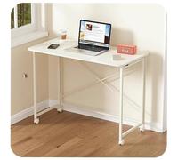 YCVAWEOD Compact White Computer Desk - Removable Thick Desktop, Space-Saving Folding Table for Home Office, Study, Writing, Gaming in Small Spaces - 80x LWX