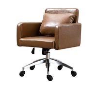 YCVAWEOD Computer Chair Executive and Swivel Chair Height Adjustable Leather Desk Gaming Chair with Recline Function Task Swivel Computer Chair for Study Office,Brown LWX