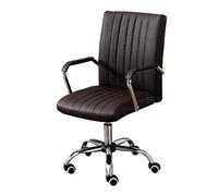 YCVAWEOD Computer Chair Height Adjustable High Backrest Office Desk Chair Integrated Armrest Task Swivel Executive Computer Chair for Meeting Room Office,Brown-Size LWX