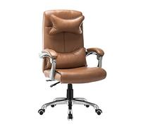 YCVAWEOD Computer Chair High Backrest Office Computer Chair Height Adjustable Leather Desk Gaming Chair with Headrest and Lumbar Support for Office Meeting Room,Khaki LWX