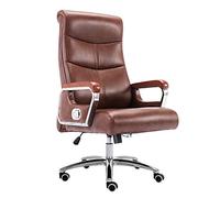 YCVAWEOD Computer Chair Leather Desk Gaming Chair Height Adjustable High Back Reclining Executive Office Desk Chair PU Leather Computer Desk Chair for Office Study,Brown LWX