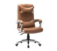 YCVAWEOD Computer Chair Leather Desk Gaming Chair Height Adjustable High Backrest Office Computer Chair with Headrest and Lumbar Support for Office Meeting Room,Khaki LWX