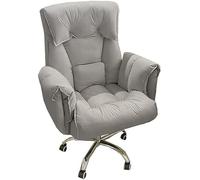 YCVAWEOD Computer Chair with Lumbar Support Adjustable High-Back Office Desk Chair Swivel Executive Seat with Armrests Light Grey Color - Ideal for Work and Comfort LWX