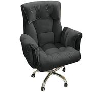 YCVAWEOD Computer Chair with Lumbar Support Adjustable High Back Office Desk Chair Swivel Executive Seating with Armrests - Dark Grey Color (D) LWX