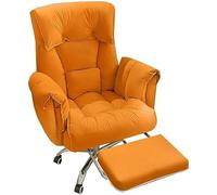 YCVAWEOD Computer Chair with Lumbar Support Adjustable High Back Office Desk Chair Swivel Task Chair with Armrests & Footrest - Stylish Orange Color LWX