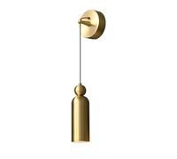 YCVAWEOD Copper Wall Pendant Lamp, Brass Long Tube Wall Light, Bedside Wall Sconce, Modern LED Wall Lamps - 5W - 3 Color Modes, Nordic Simple Wall Lights for Corridors, Bedrooms LWX