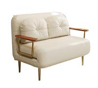 YCVAWEOD Couch with Pull-out Bed Tech Leather 2 In 1 Sofa Chair 6 Position Adjustable Backrest with Hidden Support Feet Solid Wood Armrests for Living Room, Bedroom, Office LWX