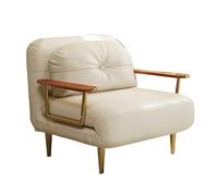 YCVAWEOD Couch with Pull-out Bed Tech Leather 2 In 1 Sofa Chair 6 Position Adjustable Backrest with Hidden Support Feet Solid Wood Armrests for Living Room, Bedroom, Office LWX