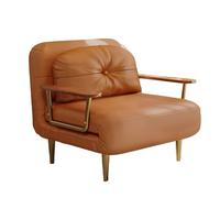 YCVAWEOD Couch with Pull-out Bed Tech Leather 2 In 1 Sofa Chair 6 Position Adjustable Backrest with Hidden Support Feet Solid Wood Armrests for Living Room, Bedroom, Office LWX