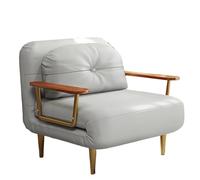 YCVAWEOD Couch with Pull-out Bed Tech Leather 2 In 1 Sofa Chair 6 Position Adjustable Backrest with Hidden Support Feet Solid Wood Armrests for Living Room, Bedroom, Office LWX