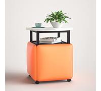 YCVAWEOD Cube Seating Set with Swivel Casters & Coffee Table Stackable Ottoman Chair for Living Room & Home Office LWX