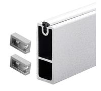 YCVAWEOD Custom Aluminum Closet Rod with Clothes Hanging Rack for Bathrooms Windows Doorways Bedrooms and Balconies Adjustable Length with End Supports LWX