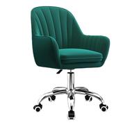YCVAWEOD Desk Chair Accent Vanity Armchair Velvet Computer Adjustable Height Home Office Swivel Chair Rolling Executive Task Chairs,Light Blue(Green) LWX