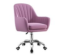 YCVAWEOD Desk Chair Accent Vanity Armchair Velvet Computer Adjustable Height Home Office Swivel Chair Rolling Executive Task Chairs,Purple LWX