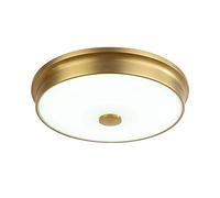 YCVAWEOD Dimmable Antique Brass LED Ceiling Light Retro Round Glass Shade for Kitchen Island Bedroom Living Room Hallway Dining Room Classic Design (36W Ø42cm) LWX