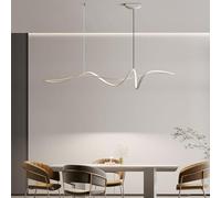 YCVAWEOD Dimmable LED Pendant Light with Remote, Modern Linear Dining Table Lamp, Stylish Chandelier for Living Room and Dining Room, Adjustable Brightness, Contemporary Lighting Fixture LWX