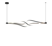 YCVAWEOD Dining Room Linear Pendant Light, Minimalist Kitchen Island Strip Hanging Lamp, Creative Twist Decorative Lighting Suspension Lamps, Modern Led Metal Long Drop Lights 60W-Neutral Light LWX