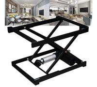 YCVAWEOD Electric Scissor Lift Table - Height Adjustable Lifting Platform with Wireless Remote Control, Folding Iron Frame for Office, Computer Desk LWX