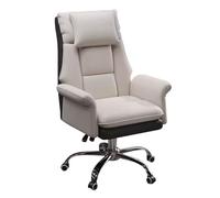 YCVAWEOD Executive Office Chair Big and Tall Office Chair Leather Chair,Desk Chairs for Home Office Computer Chairs Wheels, 360° Swivel Chair with Head Pillow/White-B, LWX