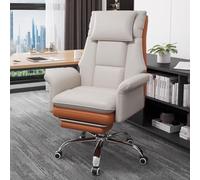 YCVAWEOD Executive Office Chair Big and Tall Office Chair Leather Chair,Desk Chairs for Home Office Computer Chairs Wheels, 360° Swivel Chair with Head Pillow/White/B to Pursue Happine LWX