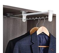 YCVAWEOD Extendable Clothes Rod Hanger for Closet Adjustable 30-50cm,Pull-Out Clothes Rail Metal Base,Load 20kg Coat Hanger Rack - White (Size : 300mm/11.8in) beautiful scenery LWX