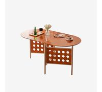 YCVAWEOD Extendable Drop Leaf Table,Versatile Collapsible Extension Table,Easy to Assemble,for Small Spaces Dining Room Kitchen.(Walnut) LWX