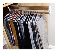 YCVAWEOD Extendable Pull-Out Closet Rod - Adjustable Wardrobe Rack with Sliding Rails, Space-Saving Solution for Organizing Clothes and Maximizing Storage LWX