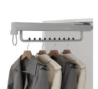 YCVAWEOD Extendable Pull Out Closet Rod - Stainless Steel Wardrobe Rail Tube, Adjustable Wardrobe Rail Clothes Rack, Extendable Trousers Hanger For Clothes Towel Scarf Trousers Tie(50.8CM) LWX