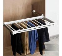 YCVAWEOD Extendable Pull-Out Trouser Rack - Space-Saving Drawer Organizer for Wardrobe & Laundry, Multi-Functional Clothes Drying Rack LWX