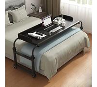 YCVAWEOD Extendable Rolling Overbed Table, Height & Length Adjustable Bedside Laptop Table Mobile Computer Workstation for Home Office Use LWX