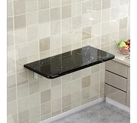 YCVAWEOD Floating Wall-Mounted Folding Desk - Compact Imitation Marble Drop Leaf Computer Table for Small Spaces, 100cm x 30cm, Ideal for Home Office, Study, and Minimalist Decor LWX