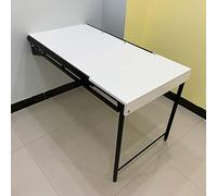 YCVAWEOD Floating Wall Mounted Folding Dining Table with Iron Bracket Brown 122x63.5x74cm Ideal for Small Spaces in Home Kitchen Space Saving Fold Down Desk Modern Design Easy to Install and Use LWX