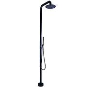 YCVAWEOD Floor Mounted Outdoor Shower Freestanding Garden Shower Fixtures w/Overhead Shower Head and Handheld, Brass Outside Shower for Backyard Pool Beach LWX