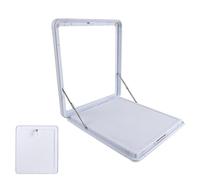 YCVAWEOD Foldable Camper Table Lightweight Aluminum Wall-Mounted Picnic Table with Double Lock Space-Saving Floating Table White 47x45cm/18.5x17.7in Perfect for RVs and Outdoor Adventures LWX