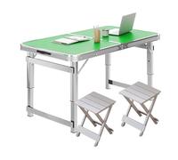 YCVAWEOD Foldable Camping Table & Chairs Set Aluminum 47.2''L x 23.6''W Adjustable Height Office Desk for Camping Picnics BBQs (Includes 4 Chairs) LWX
