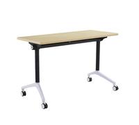 YCVAWEOD Foldable Conference Table Mobile Training Desk Multi-Functional Sit-Stand Office Table for Meeting Room Beige 120x50x75cm - Perfect for Office Use LWX