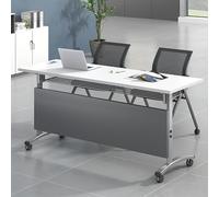 YCVAWEOD Foldable Desk Rolling Multifunctional Computer Desk for Office Folding Conference Table Rectangular (140x60x75cm/55.1x23.6x29.5in) LWX