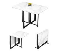 YCVAWEOD Foldable Dining Table for Small Spaces Mobile Console Table on Wheels Expandable Kitchen Table Adjustable Folding Desk with Wings Compact Space-Saving Furniture LWX