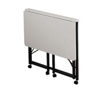 YCVAWEOD Foldable Laptop Desk with 4 Wheels Compact Drop Leaf Writing Desk for Small Spaces Study & Home Office Workstation White & Black Frame 80cm L LWX