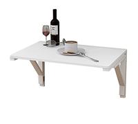 YCVAWEOD Foldable Laptop Table - Versatile Bedside Tray & Wall Mounted Desk for Small Spaces | White Wood Drop Leaf Dining & Corner Computer Table - Mobile & Compact LWX