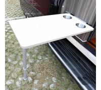 YCVAWEOD Foldable RV Picnic Table with Height Adjustable Table Legs, Wall Mounted Drop Leaf Folding Table, Floating Wall Table for Campervan Trailer (Color : Bianco) LWX