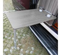 YCVAWEOD Foldable RV Picnic Table with Height Adjustable Table Legs, Wall Mounted Drop Leaf Folding Table, Floating Wall Table for Campervan Trailer (Color : Grå) LWX