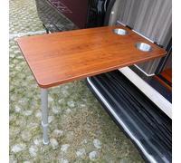 YCVAWEOD Foldable RV Picnic Table with Height Adjustable Table Legs, Wall Mounted Drop Leaf Folding Table, Floating Wall Table for Campervan Trailer (Color : Brown) LWX