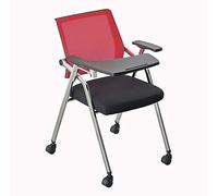 YCVAWEOD Foldable Training Chair with Table Portable Mobile Student Conference Seat on Wheels Ideal for Meetings 6 Colors Available (Red Style 3) LWX