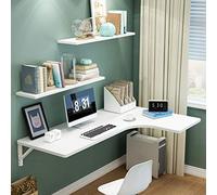 YCVAWEOD Foldable Wall Mounted Kitchen Table Corner Computer Desk Space Saving Folding Workbench Adjustable Drop Leaf Table for Home Compact Floating Desk for Small Spaces LWX