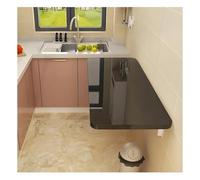 YCVAWEOD Foldable Wall Shelf Compact Wooden Desk for Small Spaces Kitchen Laundry Home Office Black Floating Table (40x30cm) - Space-Saving Design for nization LWX